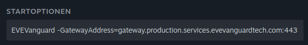 Startoptionen in Steam